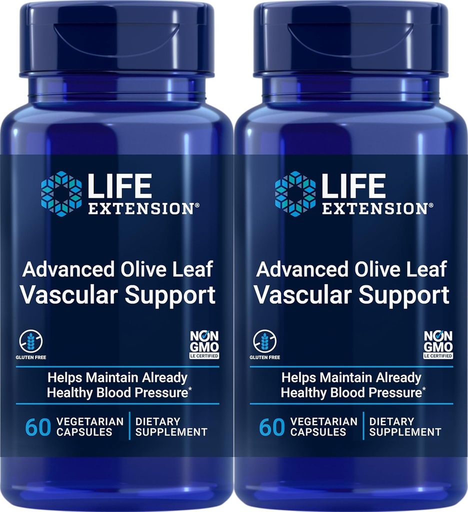 Life Extension Advanced Olive Leaf Vaskulær støtte, 60 vegetariske kapsler (pakke med 2)