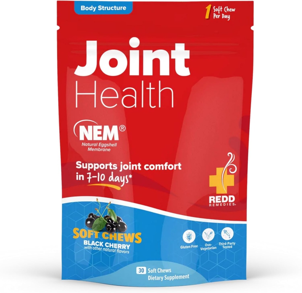 Redd Remedies, Felles Helse Opprinnelig, bidrar til å styrke forbindelsesvev og Cartilage, Svart Cherry Flavor, 30 myk Chews