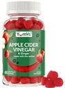 YUM-V'S Apple Cider Vinegar Gummies - ACV Gummies med Ginger & Mor - støtter metabolisme, vitalitet og daglig velvære - naturlig Apple Flavor Vegan, ikke-GMO, Glutenfri, Cider Gummy - 60 count