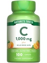 Naturens sannhet Vitamin C 1000 mg med rose hips ® 110 kapeller ® Vegansk, ikke-GMO, og Glutenfri Supplement