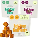 GEM Bite Complete Rutine Variety Pack med Daily Multivitamin (14 Bites), Chill-Out Calm (7 Chews) & Deep Sleep Aid (7 Chews)