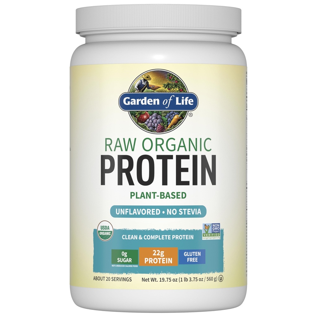 Hage av liv organisk vegansk protein pulver, plantebasert og BCAA, organisk protein pulver med probiotika og enzymer, ikke-GMO, Glutenfri saltvannsfri 1,2 LB