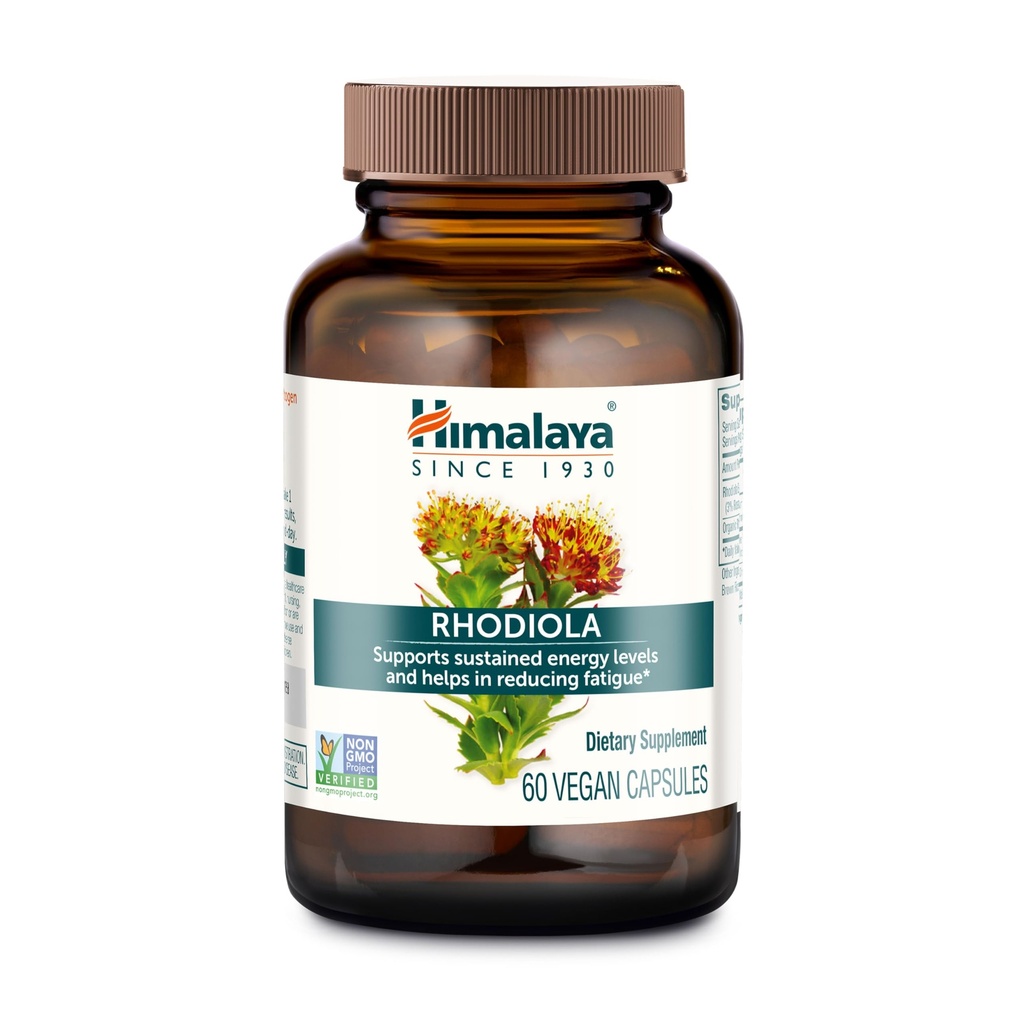 Himalaya Rhodiola Rosea - Herbal energitilskudd for å støtte stress relief, energi og øvelse Endurance - Vegan, Glutenfri, 250 mg, 60 kapsler