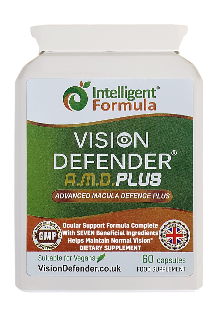 Vision Defender Plus Eye Supplement: AREDS2 Formula Vitaminer, Mineraler (Lutein, Sink) Forbedret med Meso-Zeaxanthin for komplette øyne/Eyesight helsepleie og støtte. 60 Easy-to-Swallow Vegan Capsules