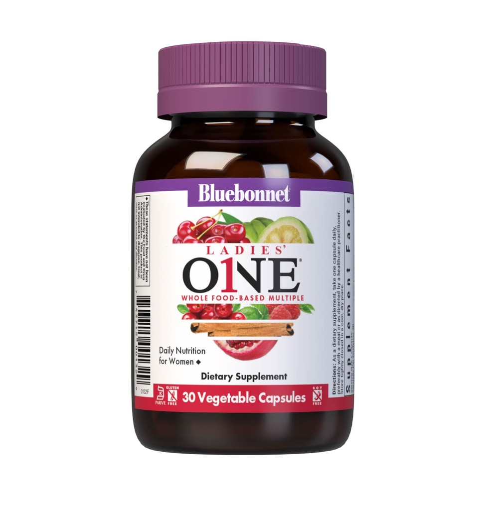 Blåbonnet ernæring Ladies En økologisk grønnsaker Capsule, Hele maten Multiple, K2, Energi, Vitalitet, Ikke-GMO, Gluten, Soja & Melk Gratis, Kosher, 1 måneds forsyning, Lyst Grå, 30 greve