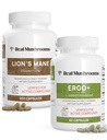 Ekte Mushrooms Ergothioneine (60ct) og Lions Mane (300ct) Bundle med Shiitake og Oyster Mushroom Extracts - Langvarighet og Kognisjon - Vegan, Glutenfri, Ikke-GMO - Naturlig støtte for sunn aldring