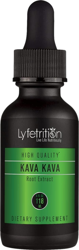 Lyfetrasjon Kava Root Extract med aktive Kavalactones 540mg, 220 Serveringer, Cruelty-Free, Easy-to-Consume flytende dråper, rask absorpsjon, GMP-sertifisert, tredjeparts testet, ikke-GMO, laget i USA