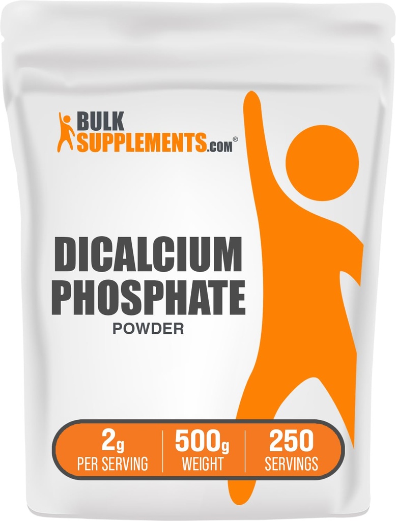 BulkSupplements.com Dicalcium Fosfat pulver - Kalsium Supplement, DCP Supplement - Uflavored & Glutenfri, 2g per servering, 500g (1,1 lbs) (Pack of 1)