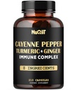 210 piller - Cayenne Pepper Capsules Organic med gurkemeie, Ginger, immunstøttekompleks som eldrebær, Echinacea, hvitløkbulb - Digestion, hjertehelse og kropp ledelse