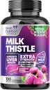 Melk Thistle Supplement - Advanced Liver Cleanse Detox & Reparasjon med Dandelion Root Extract - Naturlig Melk Thistle Silymarin Marianum Extract Liver Helse Support, Ikke-GMO, Flaske USA - 120 Kapsler