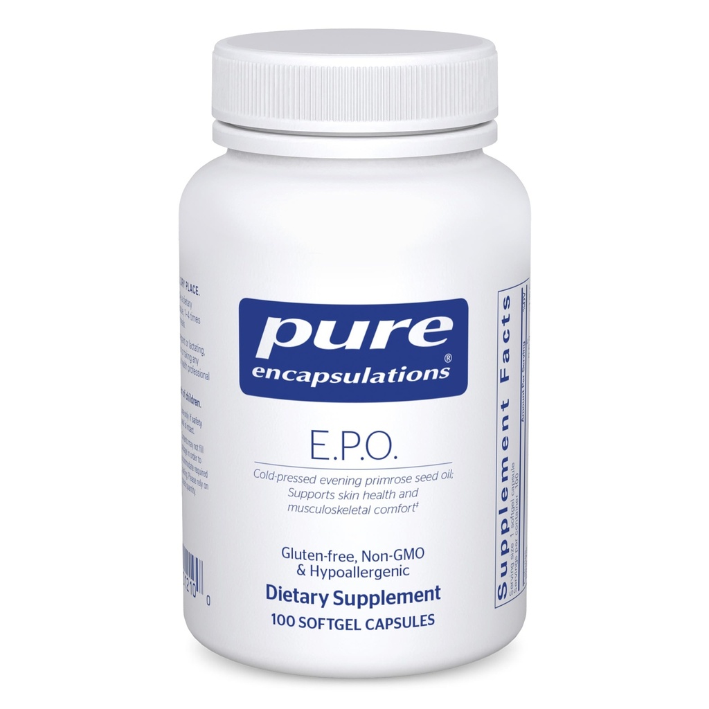 Ren innkapslinger E.P.O. (Evening Primrose Oil) | Hypoallergenic Diett Supplement inneholdende 9% GLA | 100 Softgel Kapsler