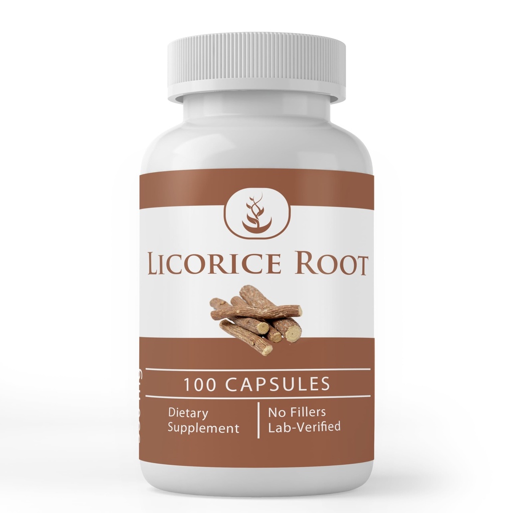 Pure Original Ingredienser Licorice Root Extract (100 kapsler) Alltid ren, Ingen Additiver eller Fillers, Lab Verifisert