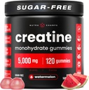 NutraChamps 120 Kreatin Gummies for menn & kvinner - 5g sukker gratis Chewable Kreatin Monohydrat Gummies - støtter proteinsyntese, muskelgjenvinning og trening ytelse