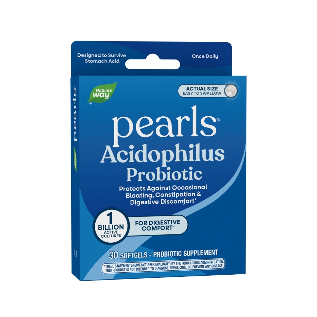 Naturens måte Acidophilus Probiotic Perler, støtter Digestiv balanse og Gut helse, Reduserer anledningssykdommer og blooting*, 1 milliard kulturer, 30 Softgels