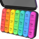Daviky Pill Organizer 3 ganger om dagen, Daily Pill Box 7 Day, ukentlige tilfeller medisinorganisatorer å holde vitaminer og medisiner