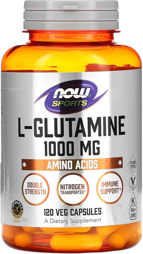 Nå Mat Sport, L-Glutamin, 1000 mg, 120 Veg Kapsler