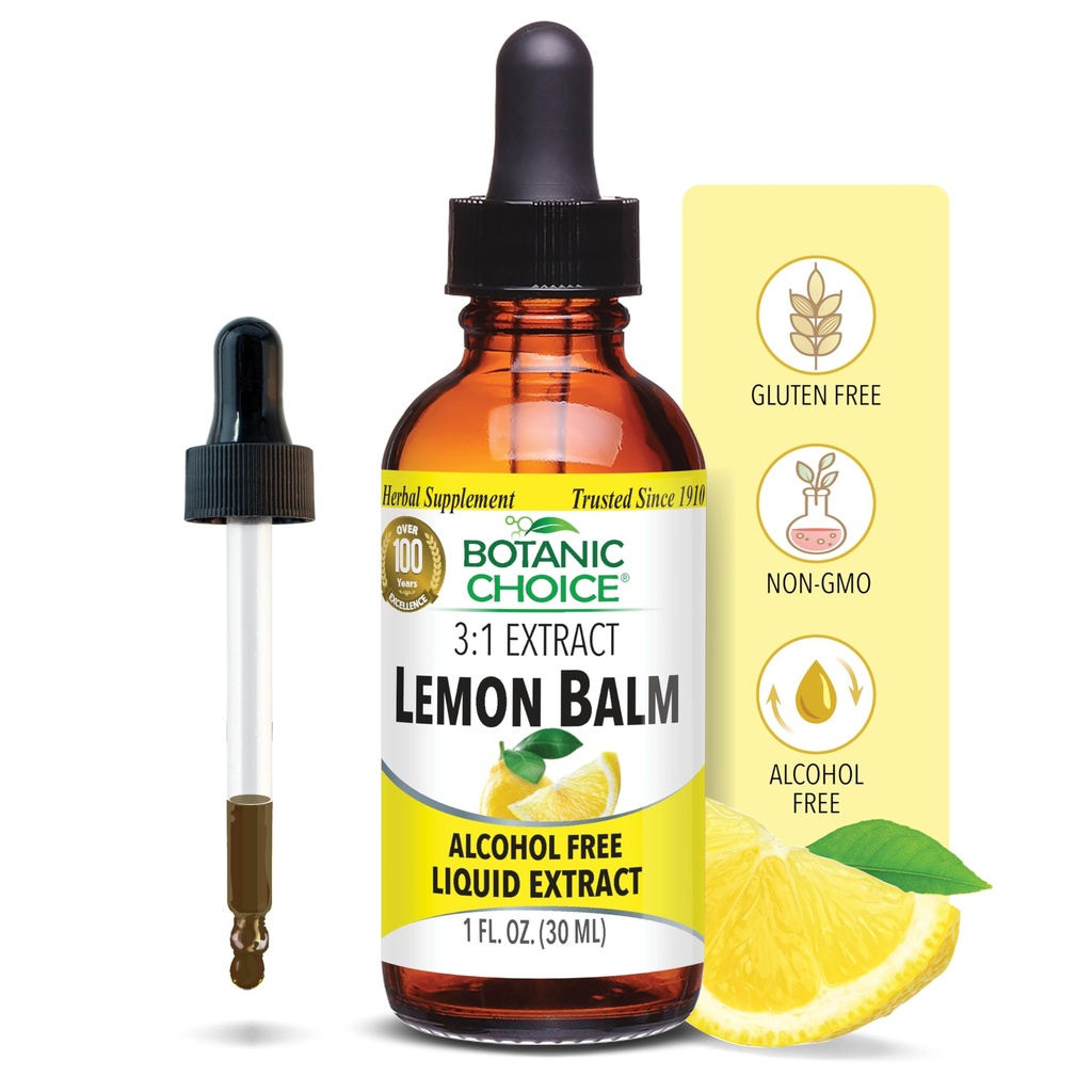 Botanisk valg sitron balsam flytende ekstrakt, alkoholfri, glutenfri-traditionell støtte for trankvilitet-Fast Acting 1 Fluid Oz