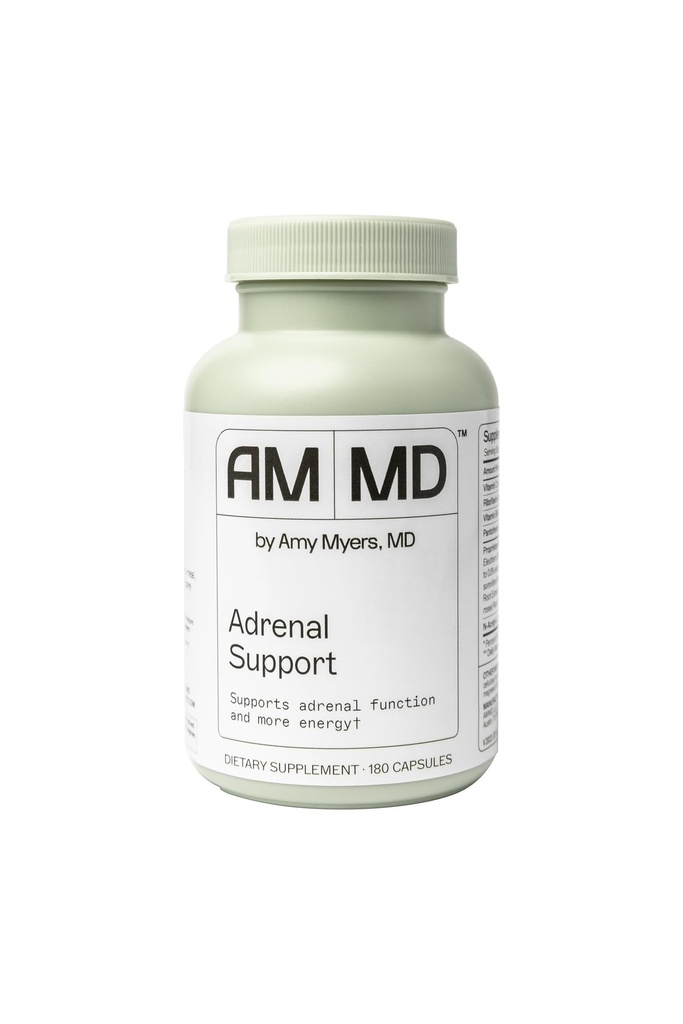 Amy Myers MD Adrenal Støtte - Adaptogen Herb Supplement med Ashwagandha, Riboflavin, vitamin B6 & mer - Glutenfri, Ikke-Damp & Ikke-Soy - 180 Kapsler