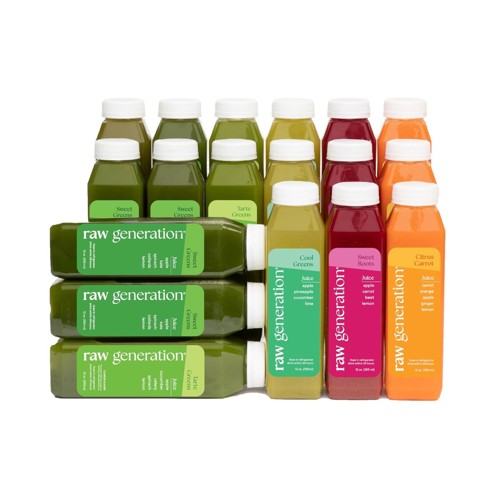 Raw Generation Skinny Cleanse – 3-dagers juice rengjøring for vekttap, detox, redusert bloating og økt energi – 18 kaldepressede juss til å kryse krus og tilbakestille kostholdet ditt