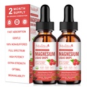 Magnesium Glycinate flytende dråpe - Triple Absorpsjon Supplement for å støtte nerver, søvn, rolig, hjerte, muskler * -Sugar-fri med Kalium, L-Theanine, Sea Moss, vitamin B,C,D3, K2-2Pack