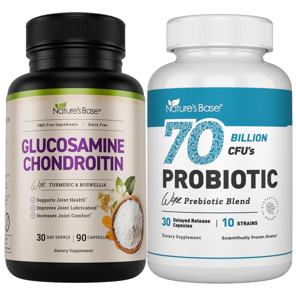 Naturens Base Glukosamin Chondroitin + Probiotika 70 milliarder CFU