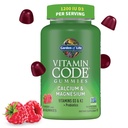 Garden of Life Vitamin Code Kalsium Magnesium Gummies med D3 & K2, støtter bein helse & bein styrke + Prebiotika og probiotika for digestiv støtte, ikke-GMO, Glutenfri, 60 bringebær Gummies
