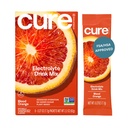 Cure Hydration | Plant-basert elektrolyt drikk blanding | Nei tilsatt sukker | Dehydrering Relief pulver laget med kokosvann | Ikke-GMO | Vegansk | Box med 8 pakker - blod oransje