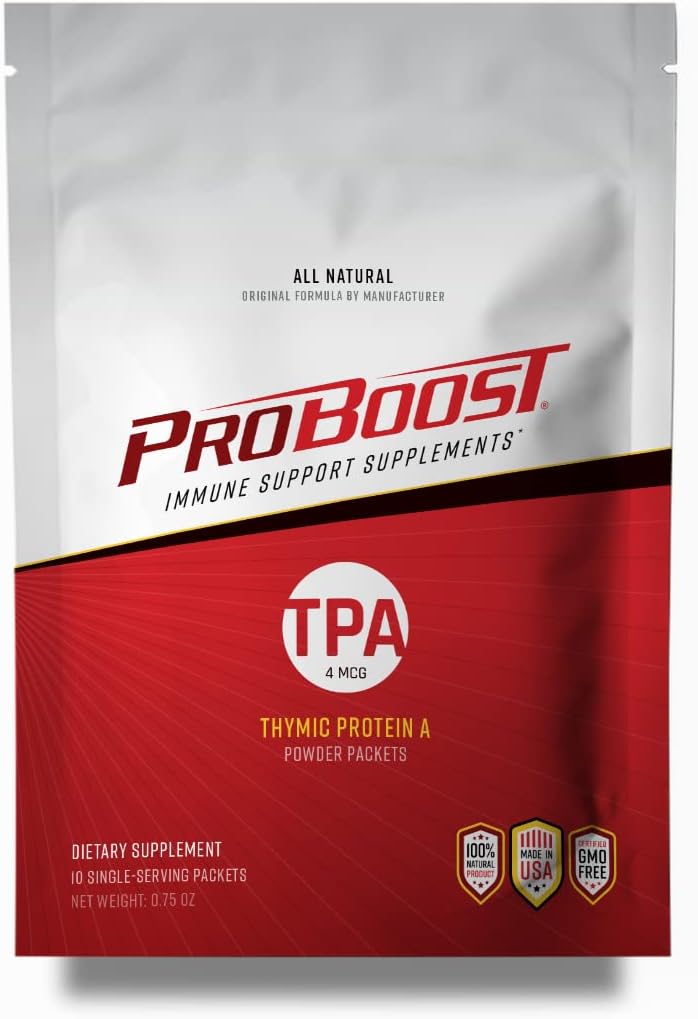 Tymisk protein A pulverpakker (4 McG TPA) – immunsystemstøtte supplement - alle naturlige, ikke-GMO formel - 10 pakker