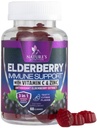 Immunstøtte Gummies - Sambucus Elderberry Gummy med eldre Berry ekstrakt, sink og vitamin C, Naturlig vegansk immun støtte Supplement for voksne og barn, Gummy Elderberry vitaminer - 60 Gummies