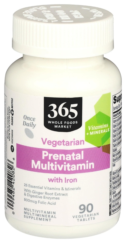 365 av hele matmarkedet, Prenatal Multivitamin med jern, vegetarisk, 90 count