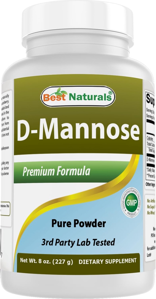 Beste Naturals D-Mannose Pudder - Urin Tract Cleanse Supplement - 8 OZ
