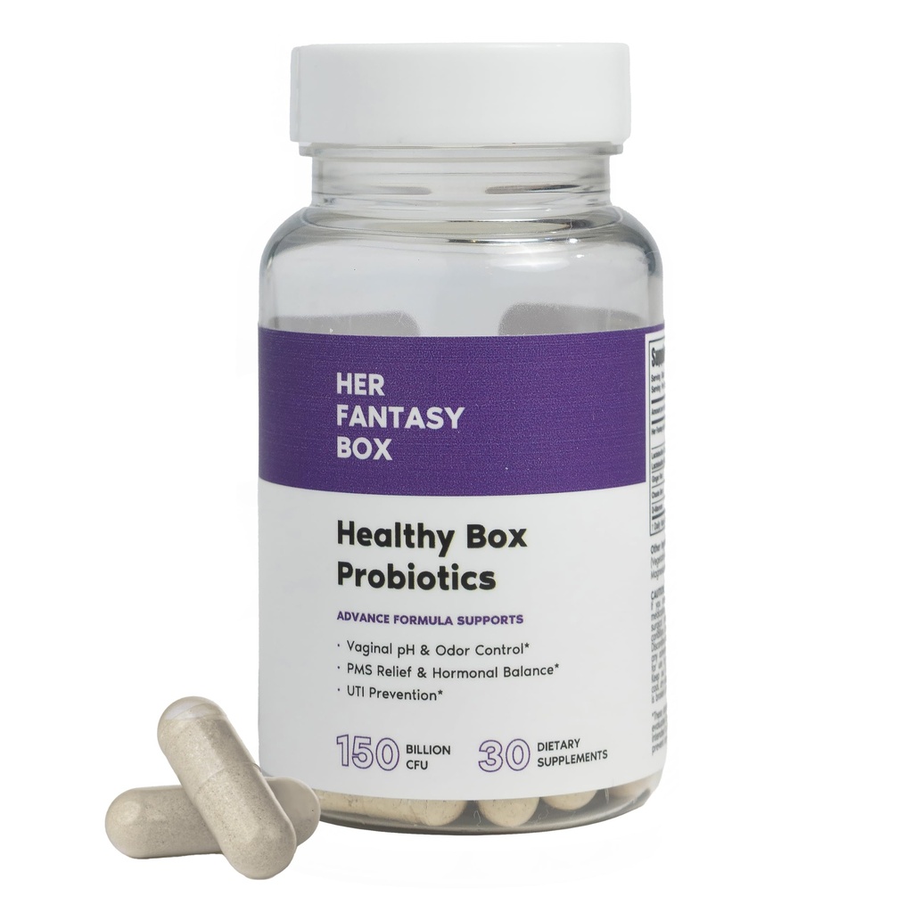 Hennes fantasy boks | sunn boks | Vaginal probiotika for kvinner – Prebiotika + Advanced Lactobacillus blanding – Hormonal Balance, PMS Relief – Feminine helsestøtte med Cranberry & D-Mannose