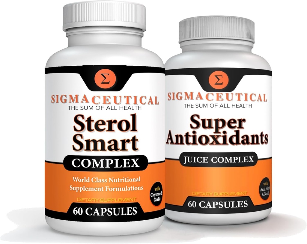 Niacin – Beta Sitosterol – Policosanol – Plantesteroler - hvitløk – Cayenne Supplement Plus Super Antioksidant Supplement - Goji Berry, Acai Berry, Mangosteen, Resveratrol, Pomegranate & Noni