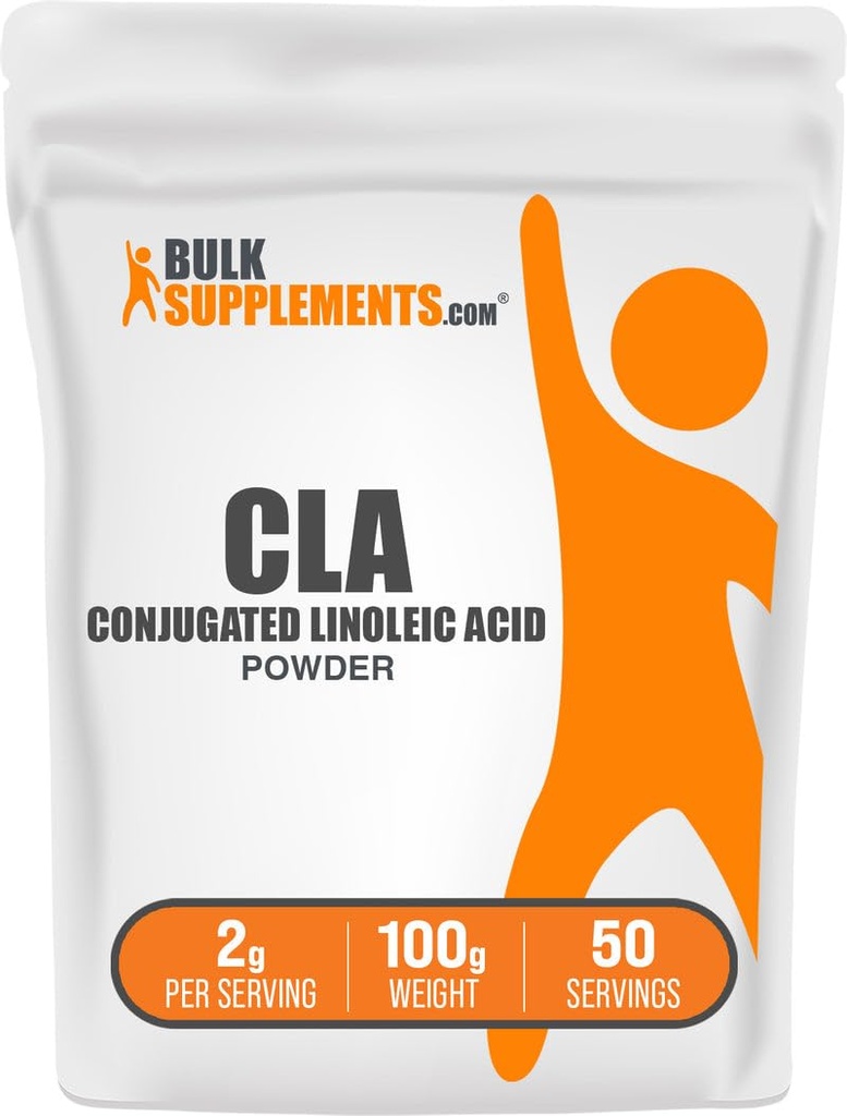 BulkSupplements.com Conjugated Linoleic Acid Powder - CLA Supplement, ernæringskosttilskudd - Glutenfri, 2g Per Serving, 100g (3,5 oz) (Pack of 1)