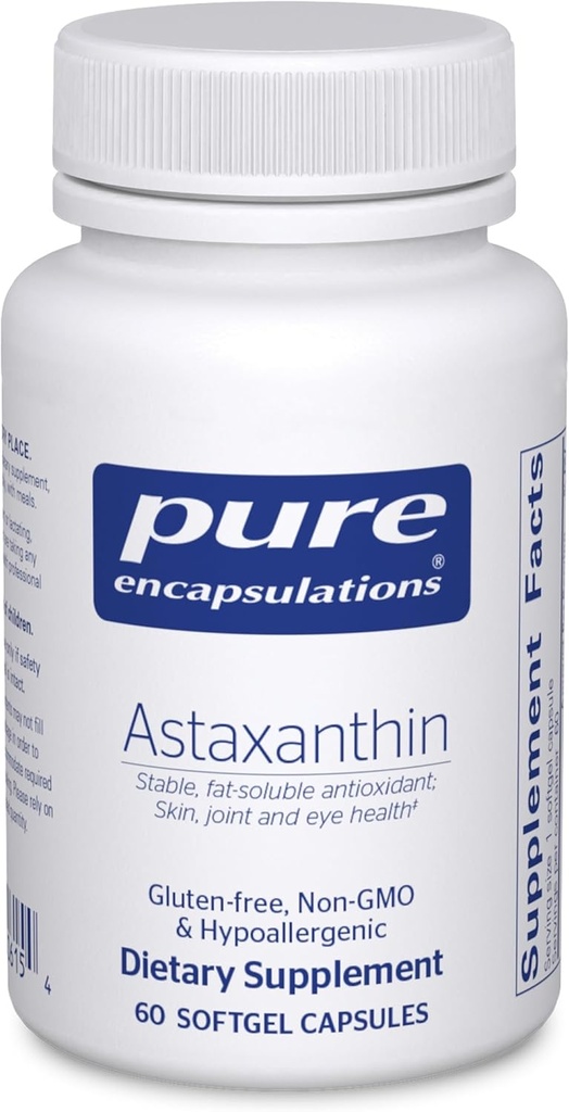 Rene innkapslinger Astaxanthin | Antioksidant Supplement for leddene, hud og øye helse, og gratis radikaler* | 60 Softgel Kapsler