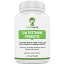 VitaMonk Lav Histamin Probiotika Bekjempe Histamin Intolerance og støtte Balanced Gut Helse - Histamin Gratis Probiotika for dem som søker helseforbedringer med Histamine kontroll -60 Kapsler