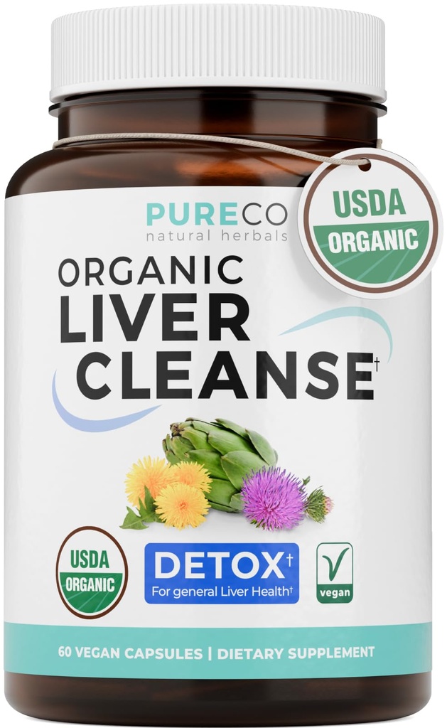 USDA Økologisk Melk Thistle og Dandelion Root - Silymarin Melk Thistle Liver Detox Cleanse Formula med Artichoke Extract for omfattende lever støtte - Vegan Non-GMO & Lab Verifisert (1 måneds forsyning)
