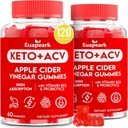 Apple Cider Vinegar Gummies, Keto ACV Gummies med probiotika, vitamin B12 & keto støtte, 2000 mg ACV med mor for dialyse, metabolisme, rensing og detox diett, vegansk, lav sukker, 120 greve