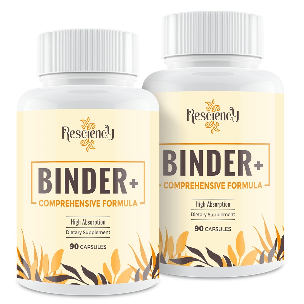 Detox Binder Supplement - Aktivert Charcoal, Zeolit, Bentonit Clay, Melke Thistle, proprietære blandinger - Liver & Gut, Max Absorpsjon, 180 Vegankapsler