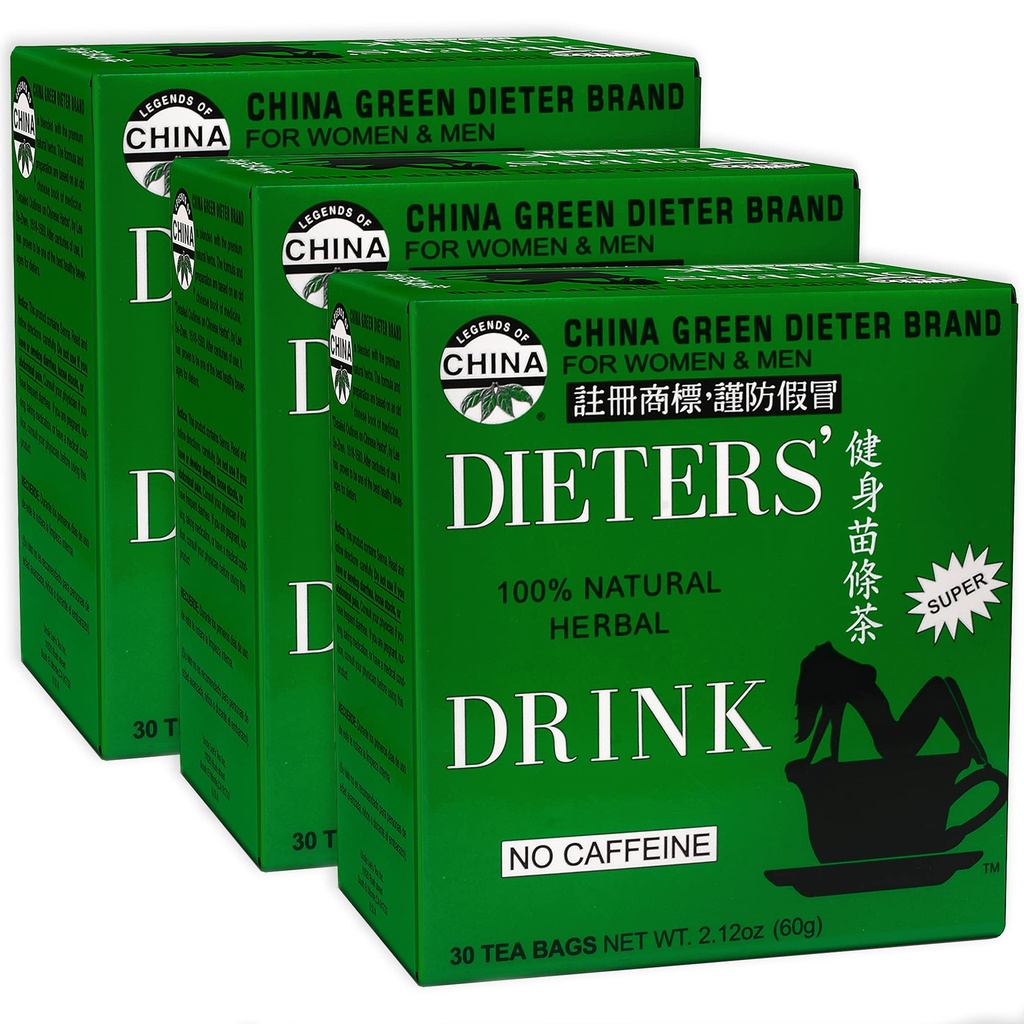 Onkel Lee's Senna Tea 3-Pack - Grønn Dieter's Drink, Koffeinfri 100% Naturlig Herbal Detox & Digestive Support, 30 Ct Hver