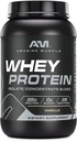 Amazing Muscle 100% Whey Protein pulver * Avansert formel med Whey Protein Isolate som en primær ingredient sammen med ultra filtrert Whey Protein Koncentrat (Vanilla, 2 lb)