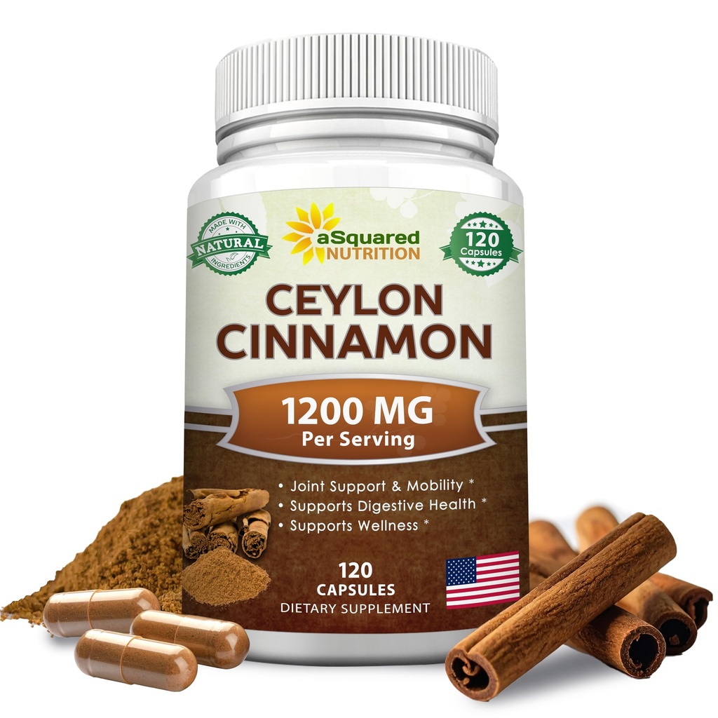 Naturlig Ceylon kanel 1200mg - 120 kapsler, True kanel fra Sri Lanka, Extract Supplement piller fremmer hjerte helse