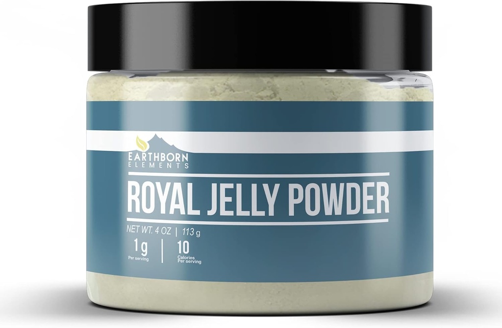 Jordfødte elementer Royal Jelly Powder (4 oz), Forseglbar Jar, ren og ikke GMO