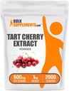 BulkSupplements.com Tart Cherry Extract pulver - Tart Cherry Supplement, Herbal Supplement - Antioksidant Source, Glutenfri, 500 mg per servering, 5kg (11 lbs) (pakke av 5)