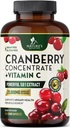 Cranberry Supplement Piller 25 000 mg - høy potens Vitamin C Cranberry for kvinner og menn, Urinal Tract Helsestøtte, sukkerfri, glutenfri, ikke-GMO, Cranberry Concentrate Extract - 120 kapsler