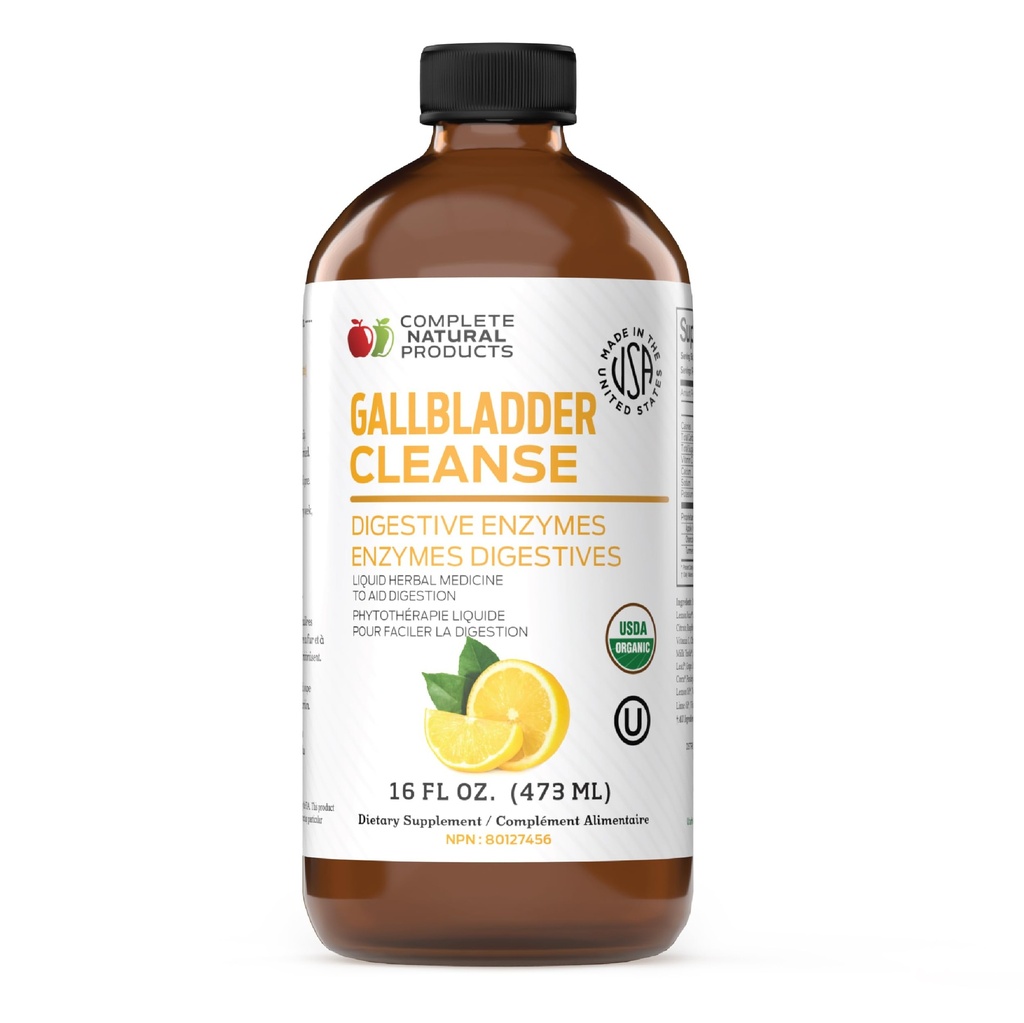 Complete Natural Gallbladder Complete - Flytende Supplement for Gallblader Support, Liver Cleanse, og Digestive Helse med Apple Cider Vinegar, Turmeric, Beet, Digestive Enzymes, Melk Thistle - 16oz