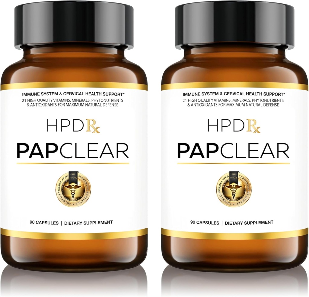 PAPCLEAR lege Formulerte | Alle naturlige immunstøtte Supplement | Avansert kraftig immunforsvar Booster | 21 Vitaminer og næringsstoffer med organiske sjikt Mushroom & Lycopen | 90 kapsler | Pakke med 2