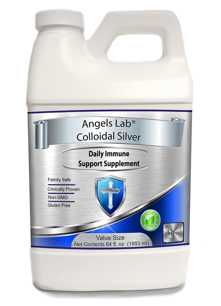 Colloidal Silver Immune Support 10 PPM Nano væske (64 fl oz)