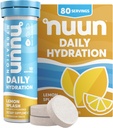 Nuun Daily Electrolyte Tabletter med magnesium, kalsium, Kalium, klorid og natrium, Glutenfri, Sukkerfri, & Vegan, sitron Splash Flavor, 8 Pack (80 Serverer totalt)