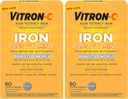Vitron-c høy styrke jerntilskudd tabletter 60 Ct (pakke med 2)